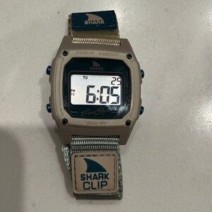 Freestyle Watch with Beige Case and Blue Accents